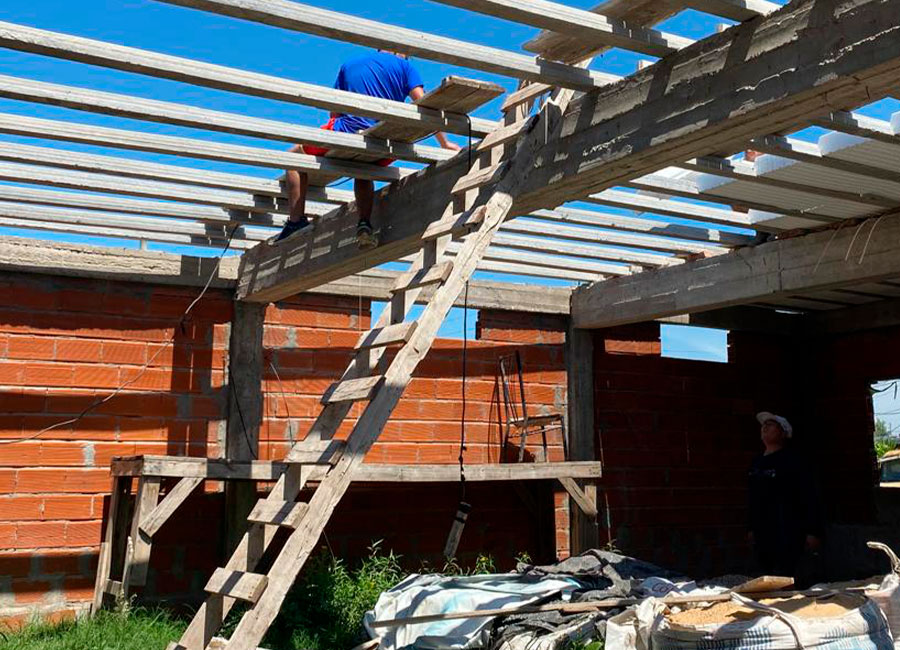 Interior en construcción del futuro espacio comunitario